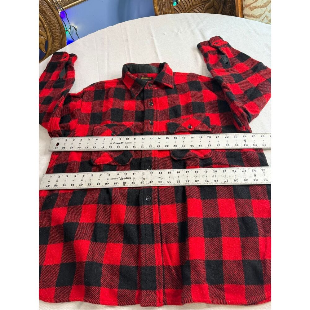 Sears Men’s Vintage Red Black Lumberjack Flannel Shirt Size XL See Measurements - Picture 8 of 10
